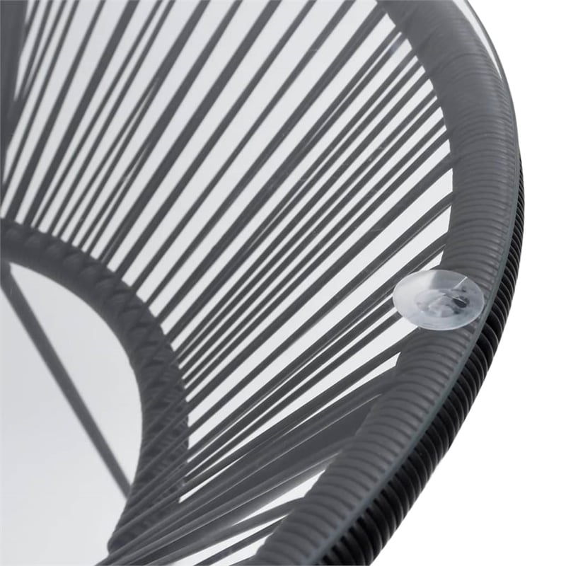 Afuera Living Contemporary Dining Set in Black and Transparent
