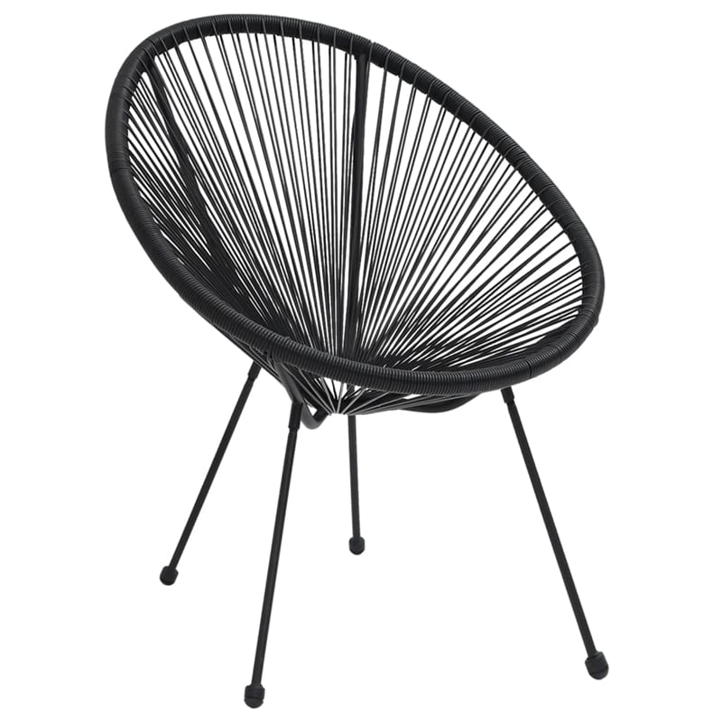Afuera Living Contemporary Dining Set in Black and Transparent