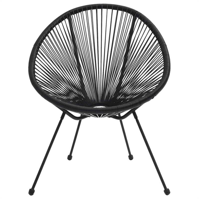 Afuera Living Contemporary Dining Set in Black and Transparent