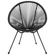 Afuera Living Contemporary Dining Set in Black and Transparent
