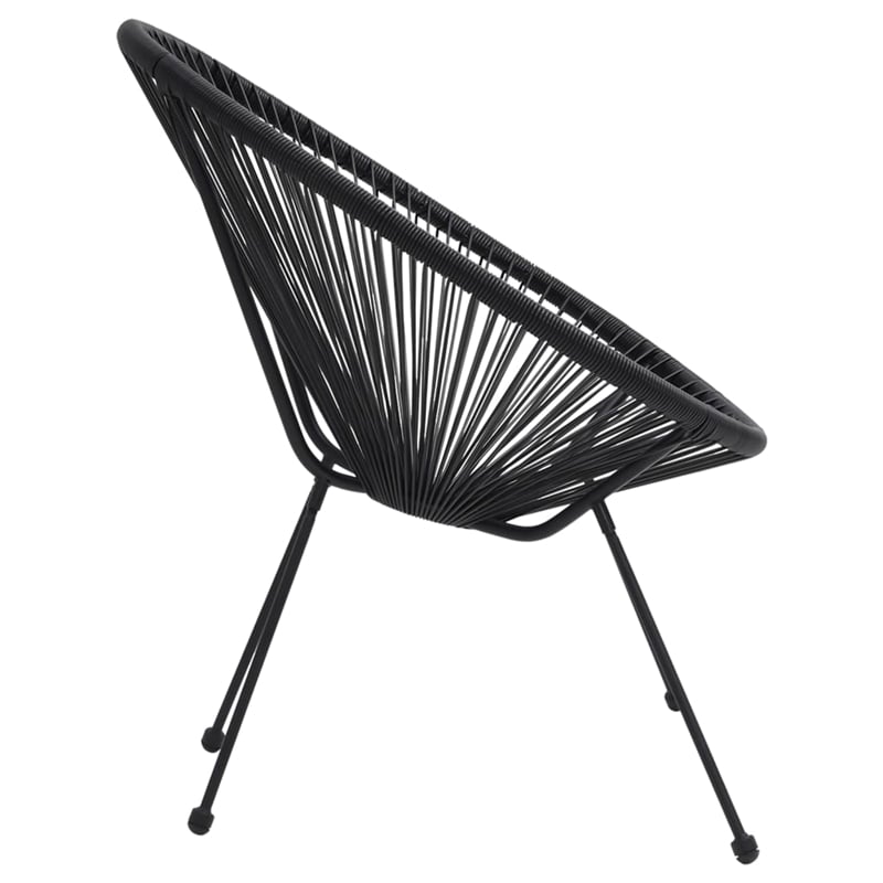 Afuera Living Contemporary Dining Set in Black and Transparent