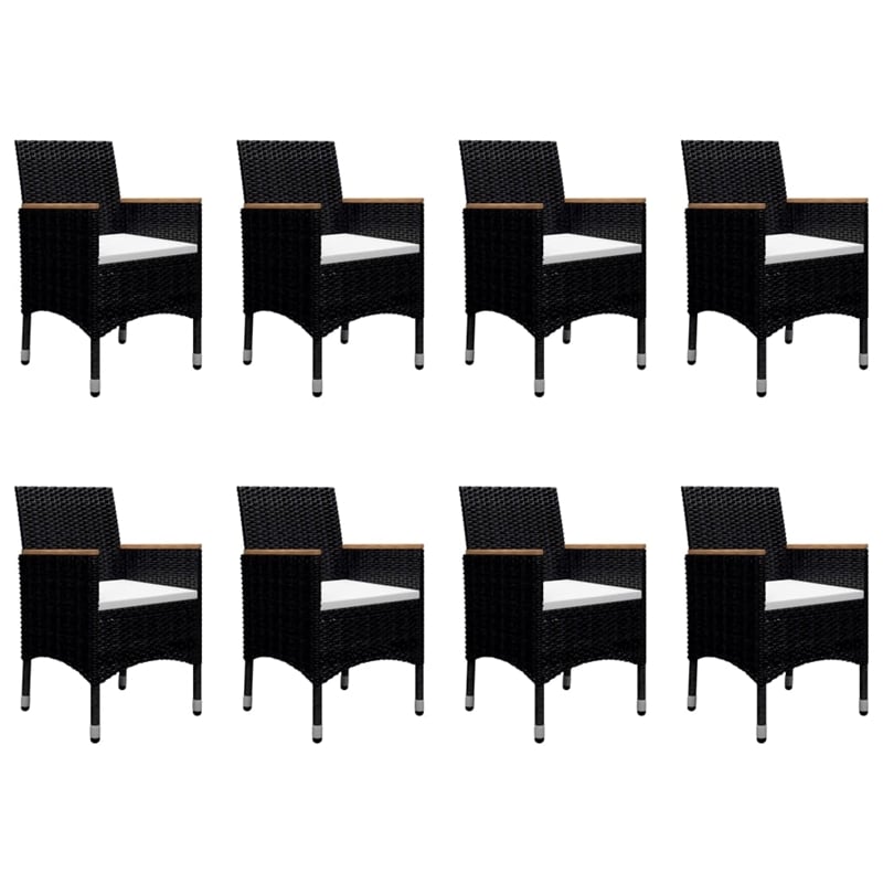 Afuera Living Contemporary Dining Set in Black and Cream White