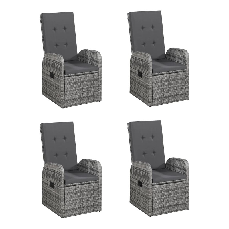 Afuera Living Contemporary Patio Dining Set in Gray - Set of 4