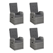 Afuera Living Contemporary Patio Dining Set in Gray - Set of 4