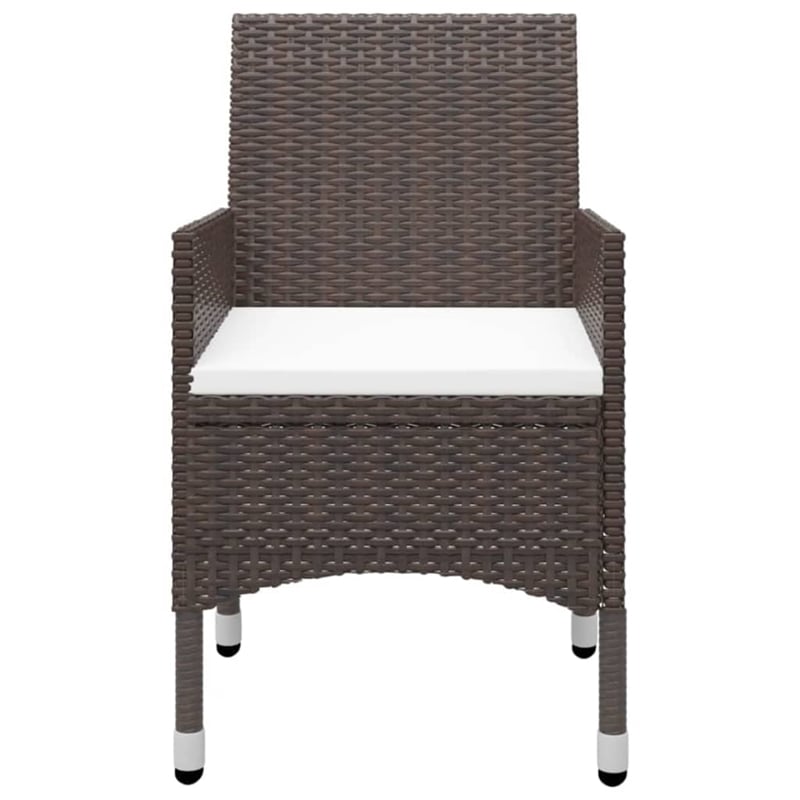 Afuera Living Contemporary Dining Set in Brown and Cream White