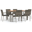 Afuera Living Contemporary Garden Dining Set in Gray/Dark Gray