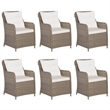 Afuera Living Contemporary Dining Set in Brown and Cream White