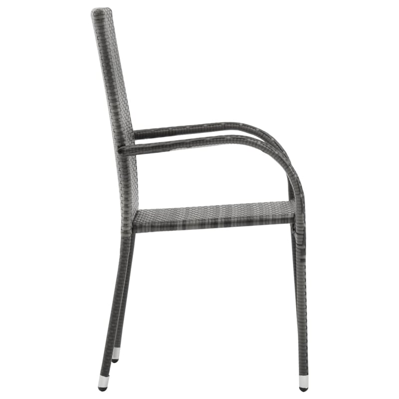 Afuera Living Contemporary Garden Dining Set in Gray and Black
