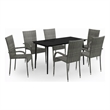Afuera Living Contemporary Garden Dining Set in Gray and Black