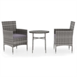 Afuera Living Contemporary Garden Dining Set in Gray/Dark Gray