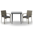 Afuera Living Contemporary Garden Dining Set in Black and Gray