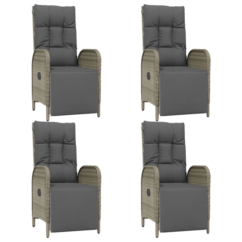Afuera Living Contemporary Garden Dining Set in Gray/Dark Gray