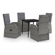 Afuera Living Contemporary Garden Dining Set in Gray and Black