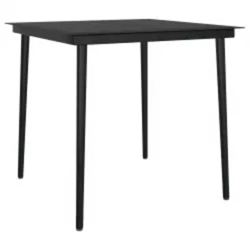 Afuera Living Contemporary Garden Dining Set in Gray and Black