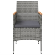 Afuera Living Contemporary Garden Dining Set in Gray and Black