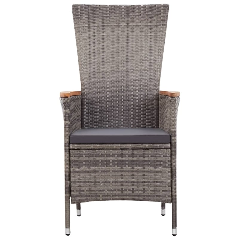 Afuera Living Contemporary Garden Dining Set in Gray and Black