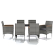 Afuera Living Contemporary Garden Dining Set in Gray and Black