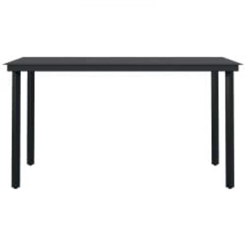 Afuera Living Contemporary Garden Dining Set in Gray and Black