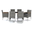 Afuera Living Contemporary Garden Dining Set in Gray and Black