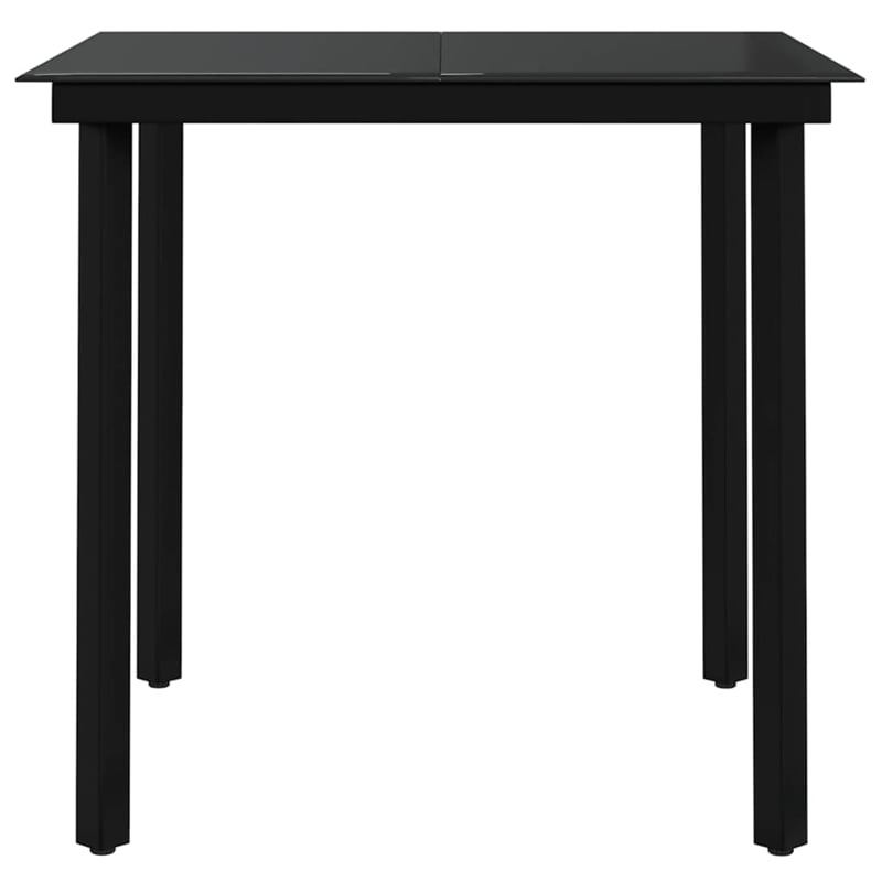 Afuera Living Contemporary Garden Dining Set in Gray and Black