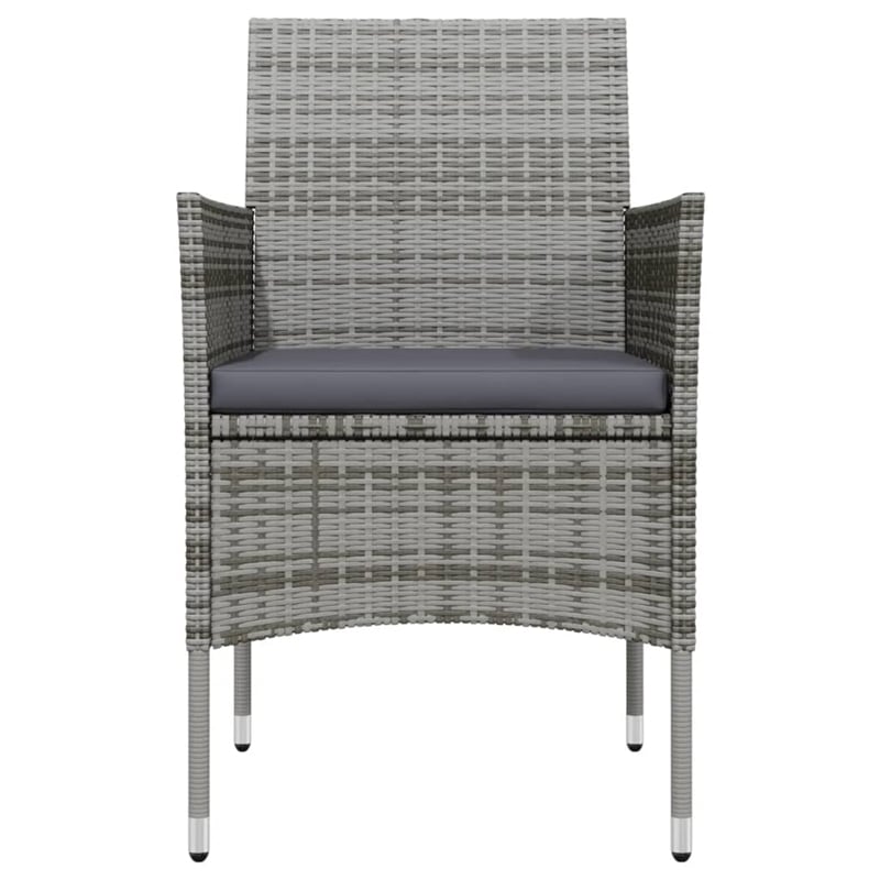 Afuera Living Contemporary Garden Dining Set in Gray and Black