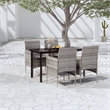 Afuera Living Contemporary Garden Dining Set in Gray and Black
