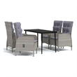 Afuera Living Contemporary Garden Dining Set in Gray and Black