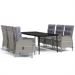 Afuera Living Contemporary Garden Dining Set in Gray and Black