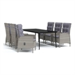 Afuera Living Contemporary Garden Dining Set in Gray and Black