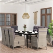 Afuera Living Contemporary Garden Dining Set in Gray and Black