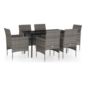 Afuera Living Contemporary Garden Dining Set in Gray and Black