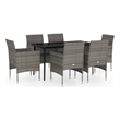 Afuera Living Contemporary Garden Dining Set in Gray and Black