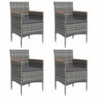 Afuera Living Contemporary Garden Dining Set in Gray and Black