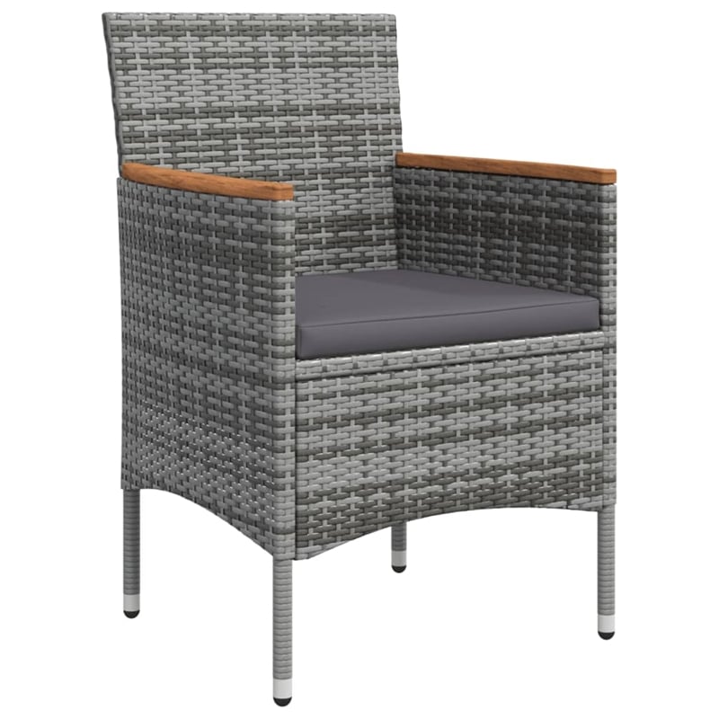 Afuera Living Contemporary Garden Dining Set in Gray and Black