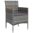 Afuera Living Contemporary Garden Dining Set in Gray and Black
