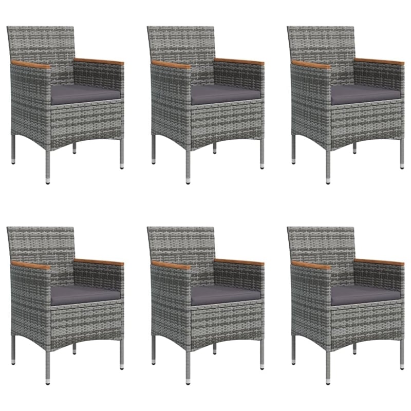Afuera Living Contemporary Garden Dining Set in Gray and Black