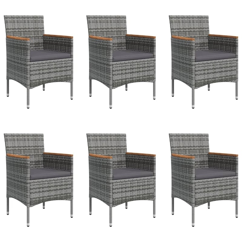 Afuera Living Contemporary Garden Dining Set in Gray and Black