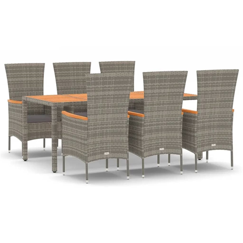 Afuera Living Contemporary 7 Piece Garden Dining Set in Gray