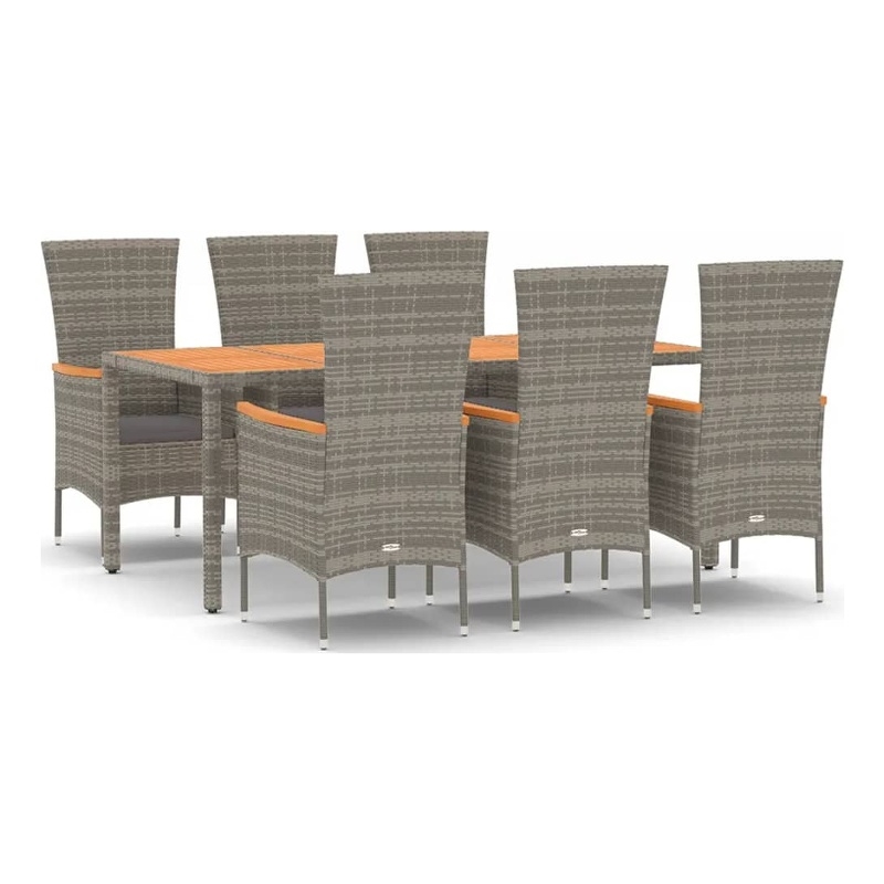 Afuera Living Contemporary 7 Piece Garden Dining Set in Gray