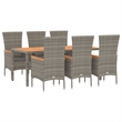 Afuera Living Contemporary 7 Piece Garden Dining Set in Gray