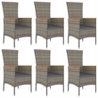 Afuera Living Contemporary 7 Piece Garden Dining Set in Gray