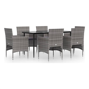 Afuera Living Contemporary Garden Dining Set in Gray and Black