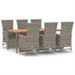 Afuera Living Contemporary 7 Piece Garden Dining Set in Gray