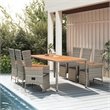 Afuera Living Contemporary 7 Piece Garden Dining Set in Gray