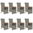 Afuera Living Contemporary 9 Piece Garden Patio Dining Set in Gray