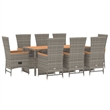 Afuera Living Contemporary 9 Piece Garden Patio Dining Set in Gray