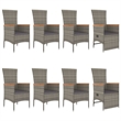 Afuera Living Contemporary 9 Piece Garden Patio Dining Set in Gray