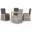 Afuera Living Contemporary 5 Piece 5 Piece Garden Dining Set in Gray