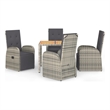 Afuera Living Contemporary 5 Piece 5 Piece Garden Dining Set in Gray