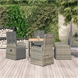 Afuera Living Contemporary 5 Piece 5 Piece Garden Dining Set in Gray